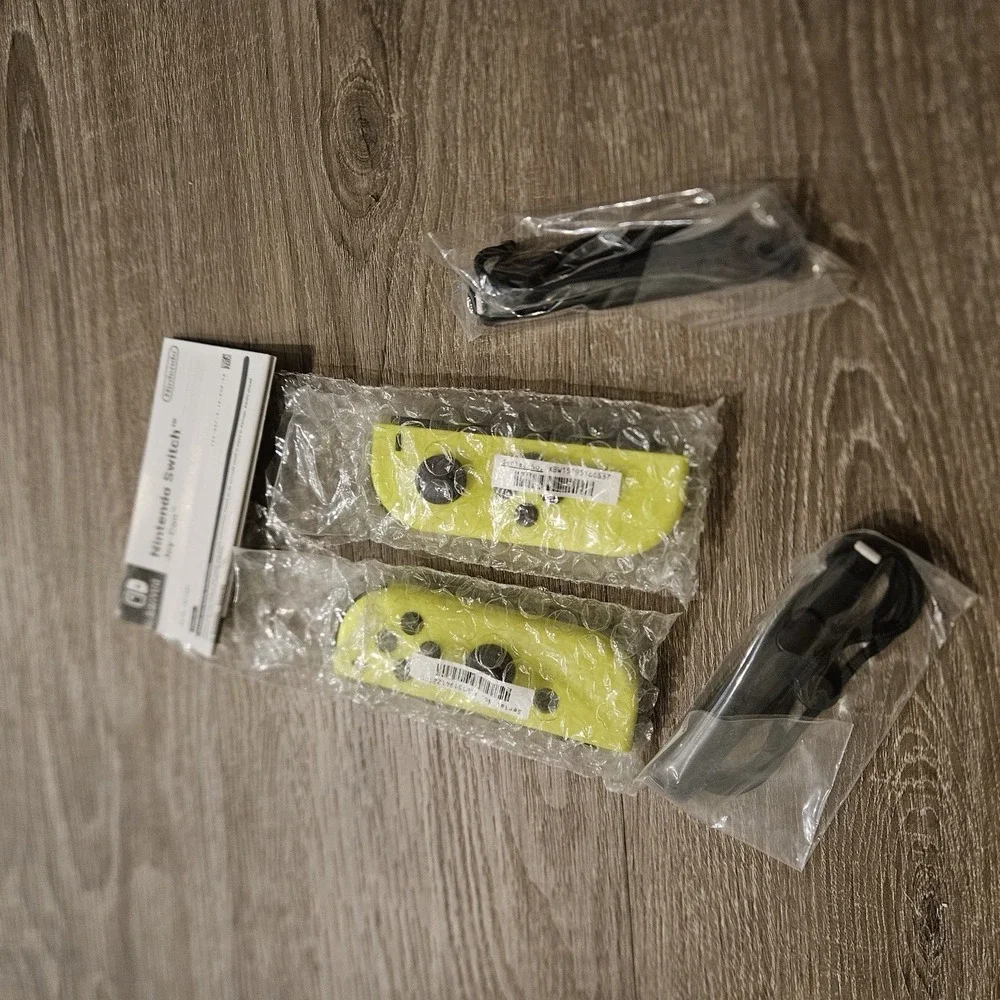 Nintendo Switch Joy-Con L R Controllers Neon Yellow OEM w Straps Replacement Box